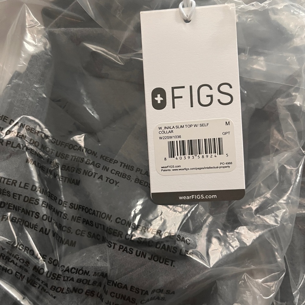 Figs Graphite Inara Slim Top - M - Picture 4 of 5